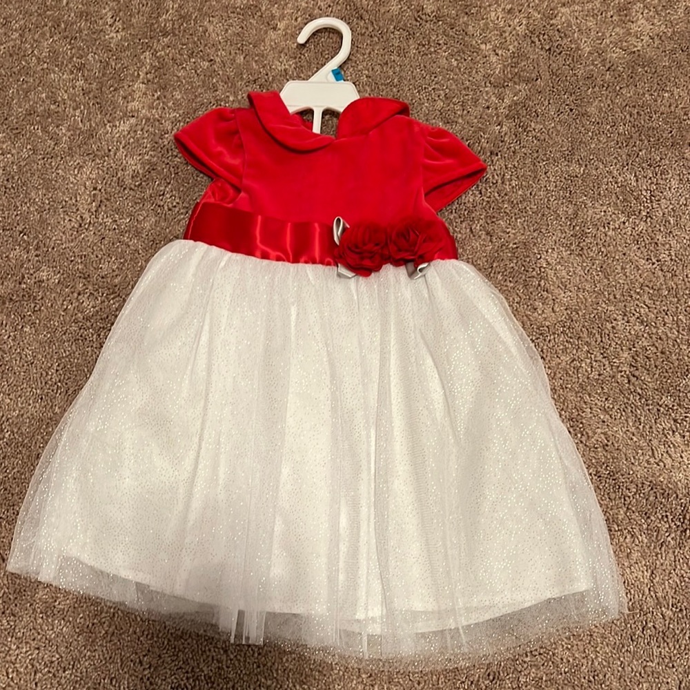 Little Me Red and White Dress